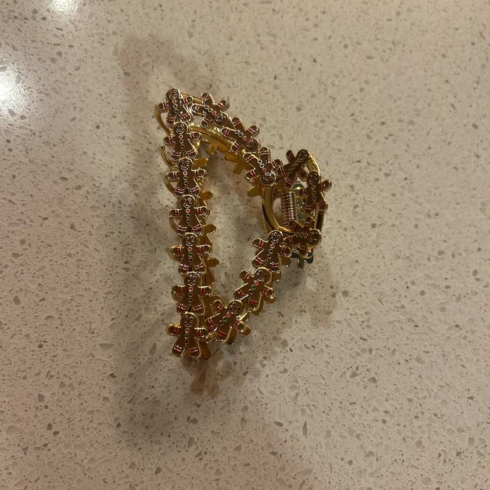 Gold Gingerbread Triangle Hair Clip